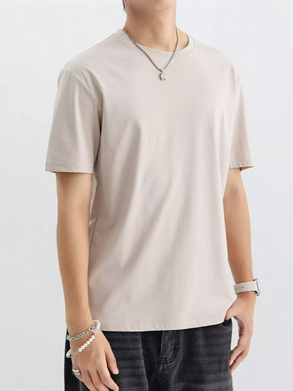 Men's Plus Size Casual Solid Color T-Shirt