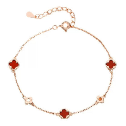 925 Sterling Silver Four Leaf Clover Bracelet