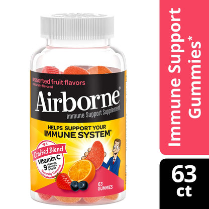 Airborne Assorted Fruit Gummies (Pack of 63)