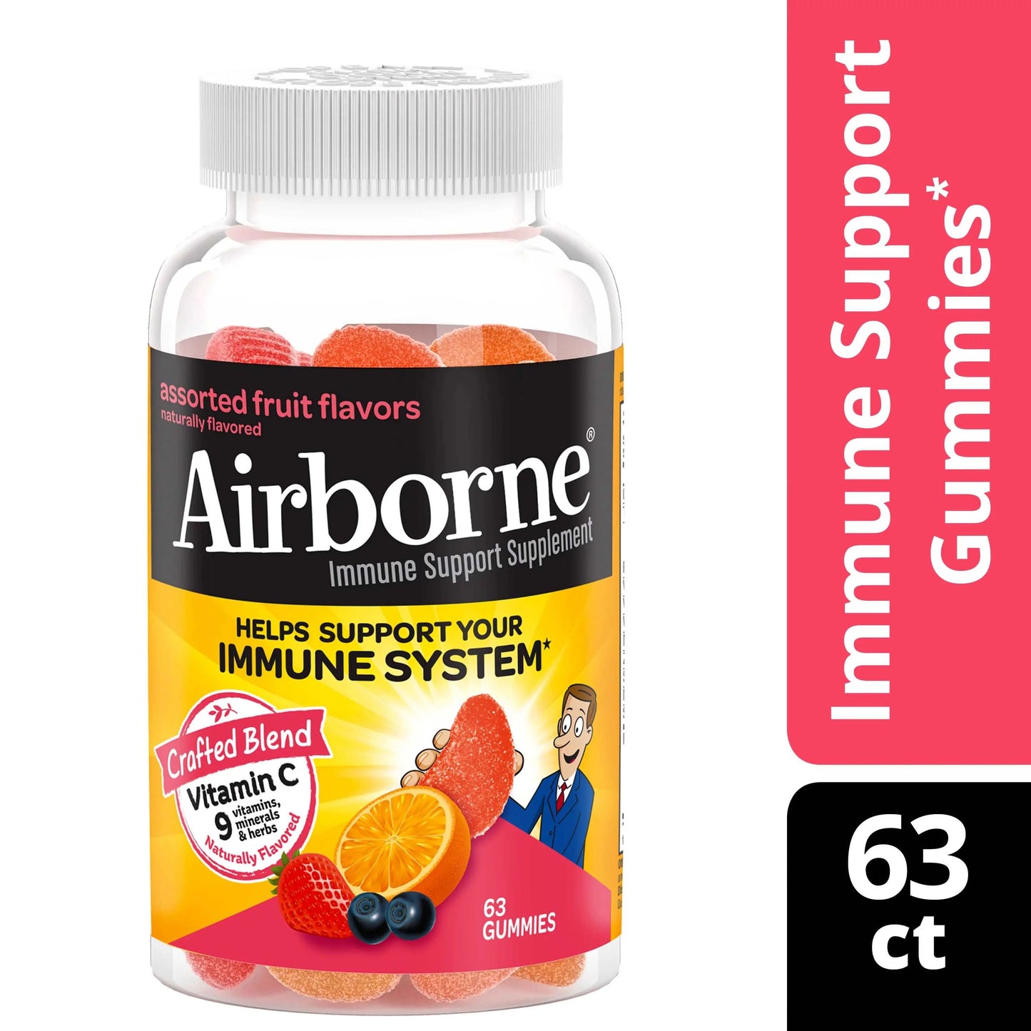 Airborne Assorted Fruit Gummies (Pack of 63)