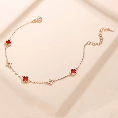 925 Sterling Silver Four Leaf Clover Bracelet