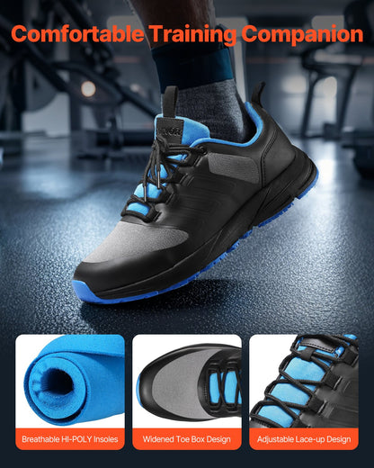 Cross Training Shoes, M Width Sneakers US Size 8, Wide Toe Box Shoes With Arch Support & Adjustable Lace-up, Training Shoes For Running, Gymnastics, Dog Walking, And Weightlifting (Black)