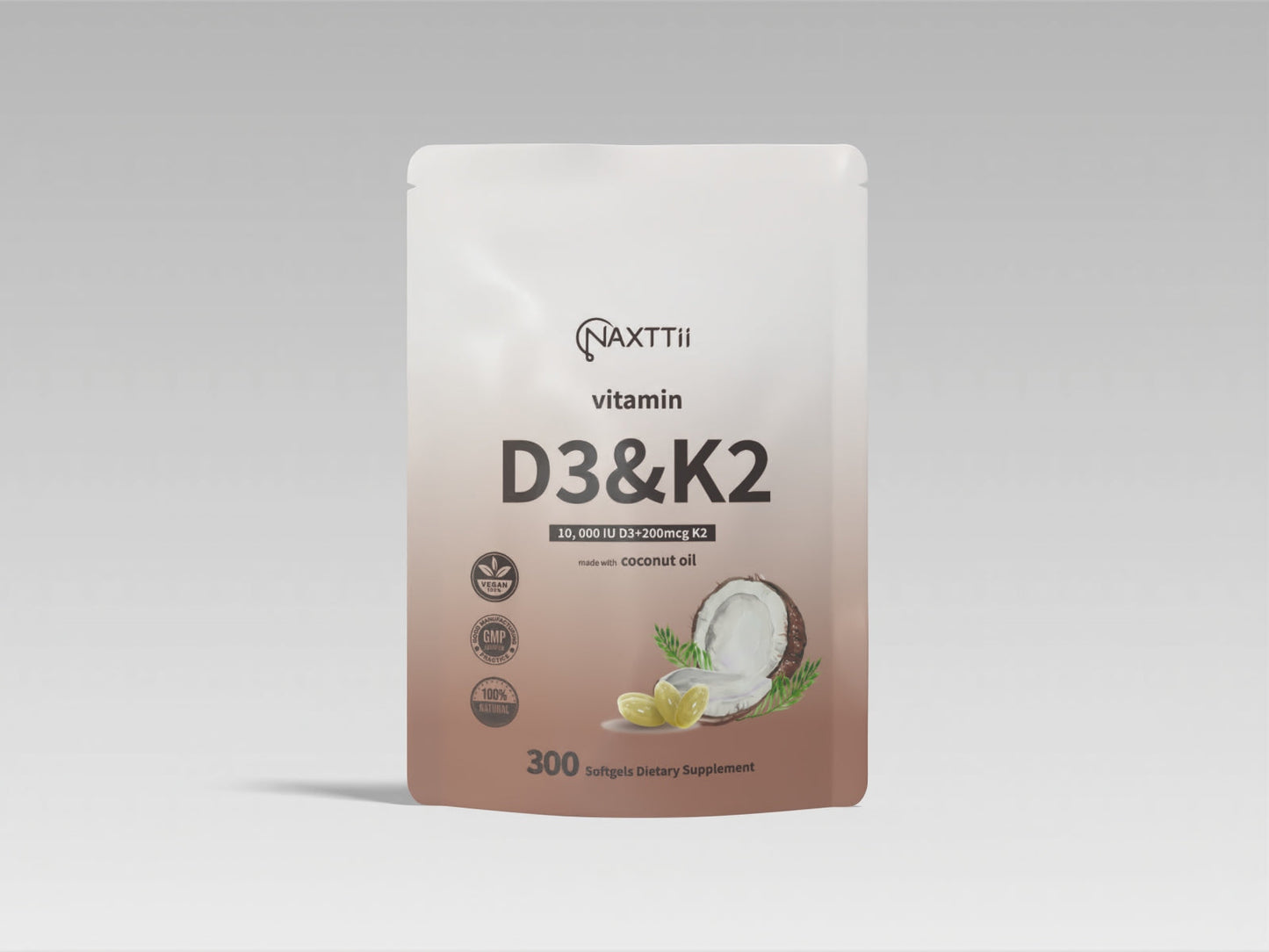 D3K2 Bone Health Softgels 300 Capsules With Clinically Validated Dosage Triple-Action Support For Joints Immunity Heart Health