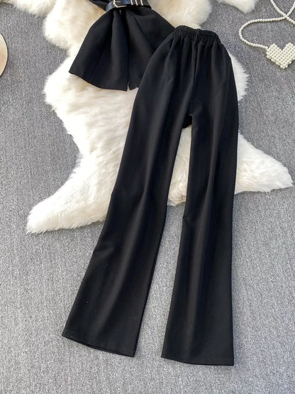 Sleeveless Top and Wide-Leg Pants Set