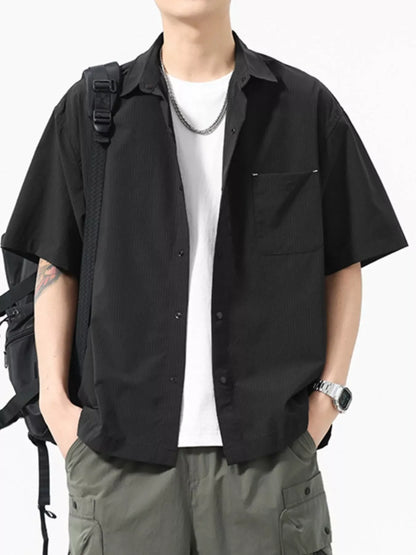 Men's Plus Size Casual Short Sleeve Shirt