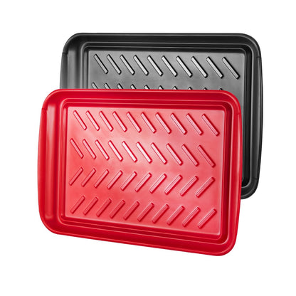 Plastic Serving Trays 17x10.35 Inch Anti-Slip Eating Food Trays 2-Pack