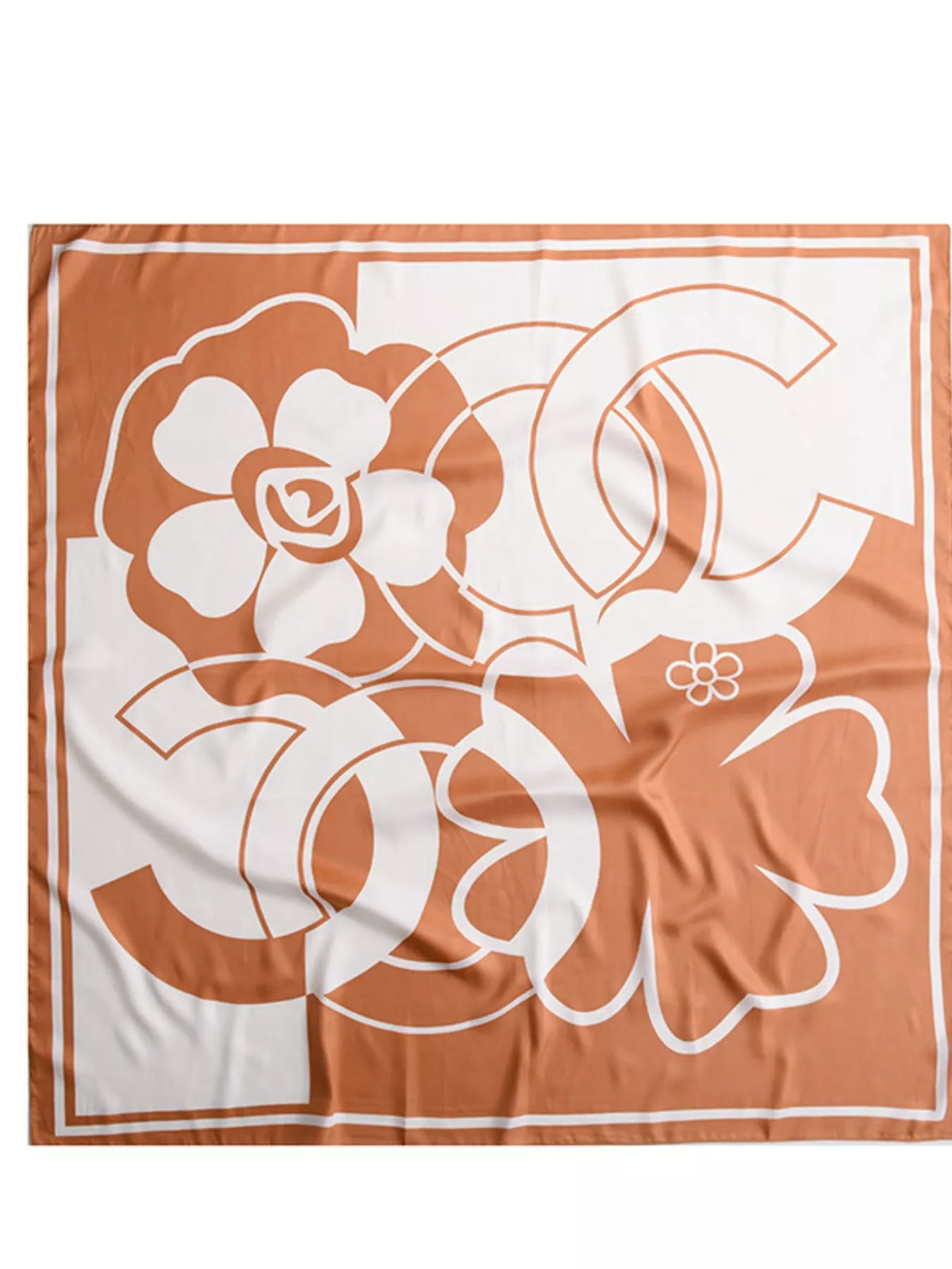 Square Flower Silk Scarf
