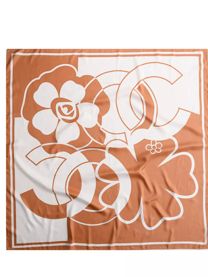 Square Flower Silk Scarf