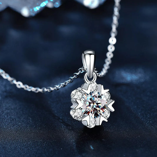 1 Carat Moissanite 925 Sterling Silver Pendant Necklace