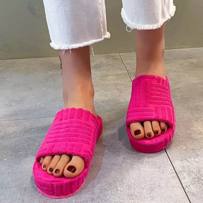 Open Toe Platform Slippers