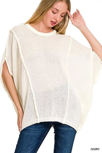 Zenana Drop Shoulder Short Sleeve Knit Top