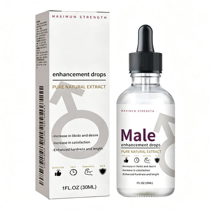 Natural Male Enhancement Drops, Maca Epimedium Eucommia Extract Liquid, Boost Libido Stamina & Relieve Stress, 30ml