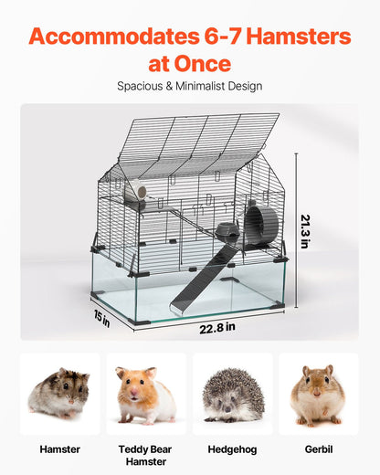 Wire Hamster Cage Habitat 22.8in Pet Rodent Gerbil Mice Small Animal House