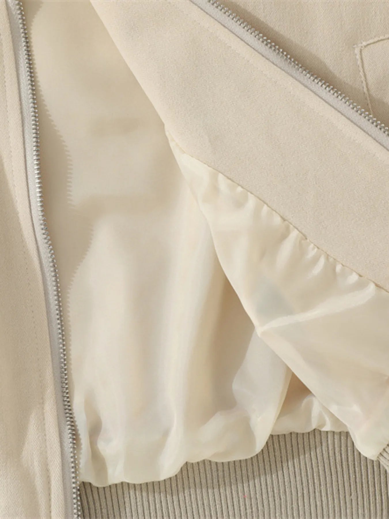 Men's Striped Hem Zip Up Jacket