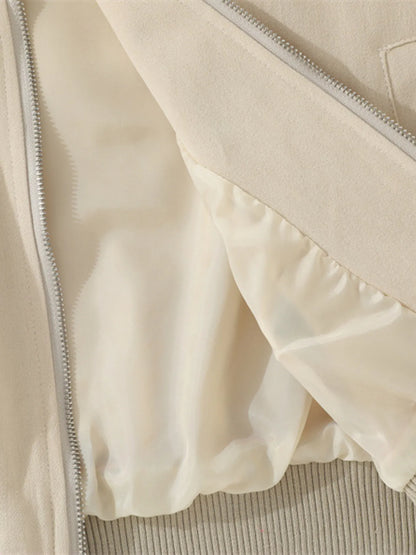 Men's Striped Hem Zip Up Jacket