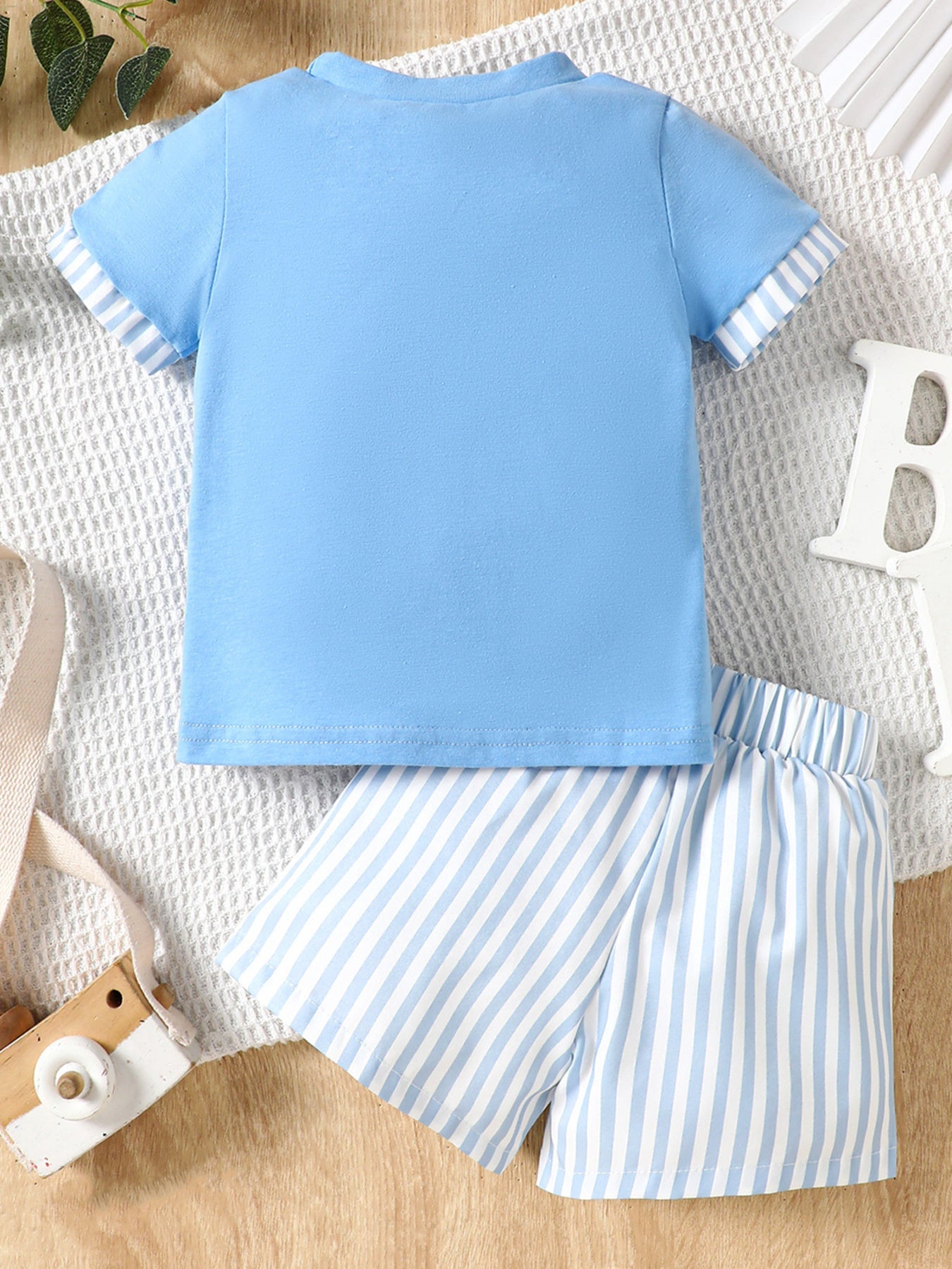 Children's Striped Pocket Tee and Shorts Set