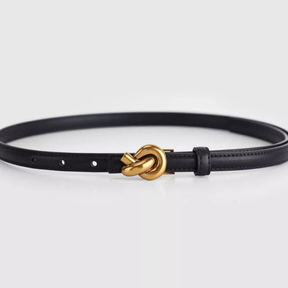 Knot Buckle Skinny Belt