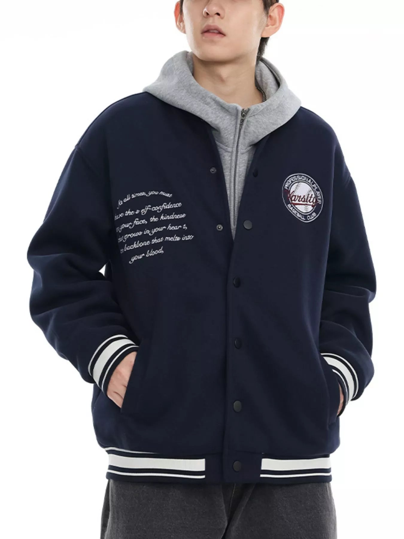 Men's Plus Size Snap Down Dropped Shoulder Jacket