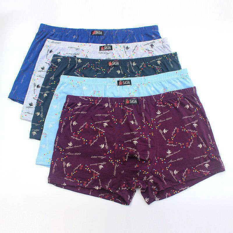 Men's Soil Underpants Cotton 6 Pcs 3 Pcs Boxer Mid Waist