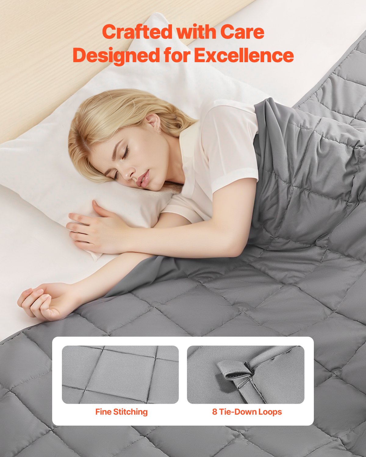 Weighted Blanket, 20 Lbs, 88 X 104 In King Size, Cooling Breathable Heavy Blanket With Glass Beads, All-Season Use, Suitable For 200-250 Lbs Adults, Anxiety Stress Relief, Improve Sleep, Grey