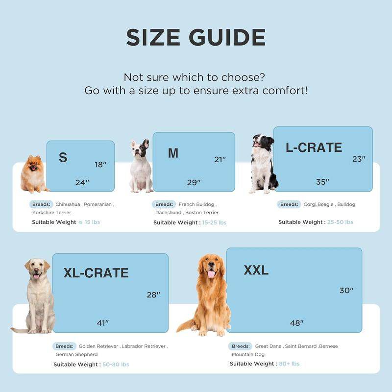 Bedsure Dog Cooling Mat – Washable Summer Crate Pad for Large Dogs (Up to 50 lbs), Non-Slip, Portable, QMAX>0.5 Cooling Tech