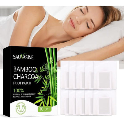 20pcs Natural Bamboo Charcoal Foot Patch,Strong Adhesive Patch,Comtable Herbal Detox Pads Stress Relief&Feet Care,Help Improve Sleep Quality