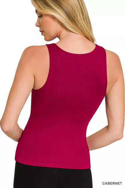 Premium Rayon Double Layered Round Neck Tank Top