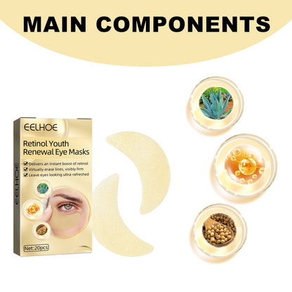 EELHOE Retinol Eye Mask, Lightening And Lifting Fine Lines Around Eyes Repair Dark Circles And Eye Bags Moisturizing Eye Mask