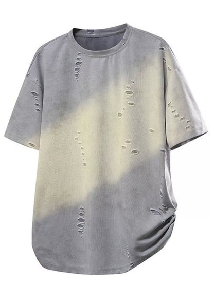 Men's Plus Size Gradient Round Neck T-Shirt