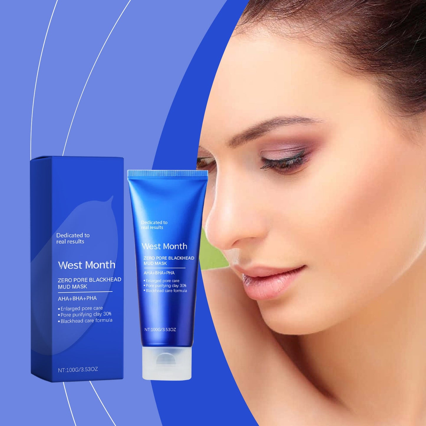 West&Month Blackheads Smear Mud Mask, Clean Oil Control Facial Keratin Blackheads Reduce Acne Clean Mud Mask