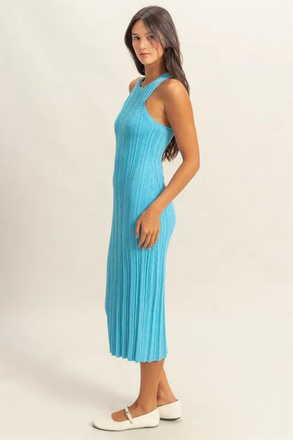 HYFVE Round Neck Bodycon Ribbed Knit Dress