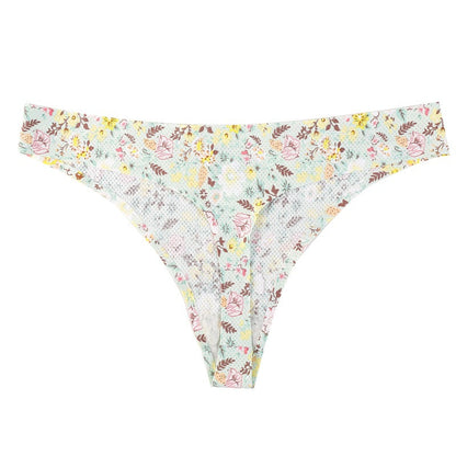 Printed Breathable One Piece Low Waist Thong Women