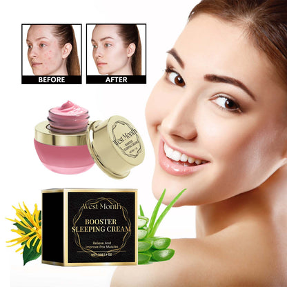 West&Month Booster Sleeping Cream, Whitening And Brightening Facial Skin Deep Hydrating Sleep Mask