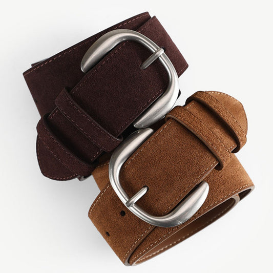Silver Buckle Wide Waist Belt