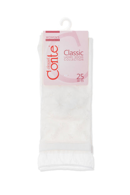 Conte Socks Classic - 491 Glossy Pattern and Decorative Transparent Mesh