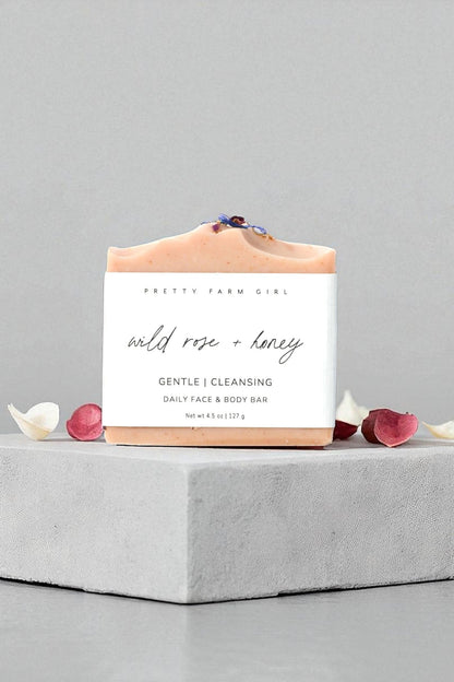 Wild Rose + Honey Handmade Tallow and Goat Milk Soap Bar