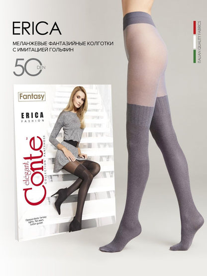 Conte Erica 60 Den - Fantasy Opaque Women's Tights with Imitation Mélange Golfs (12С-7СП)