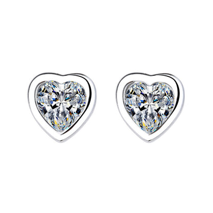 Heart-Shaped Stud Earrings