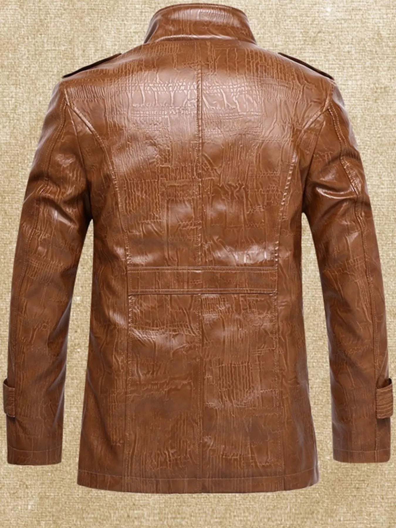Men's Plus Size Button Up Fleece Lined Coat