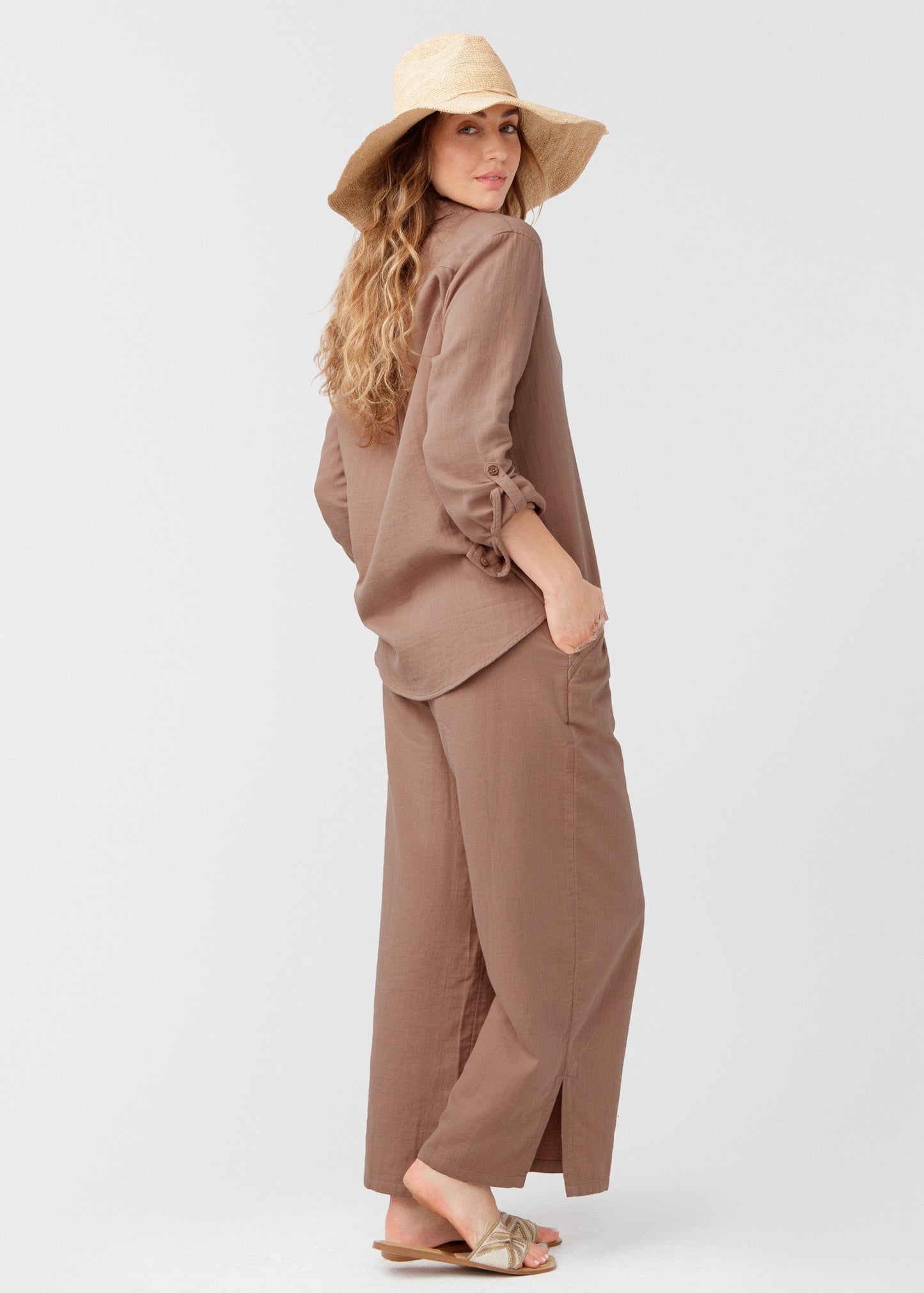 Sand Gauze Button Down Shirt