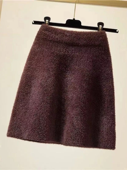 Plush Knit Mini Skirt