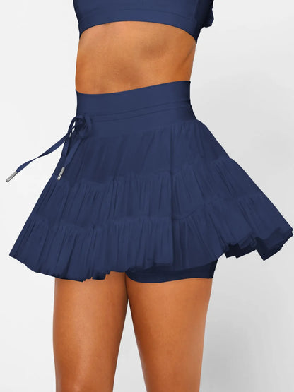 Ruched Mini Skort with Pockets