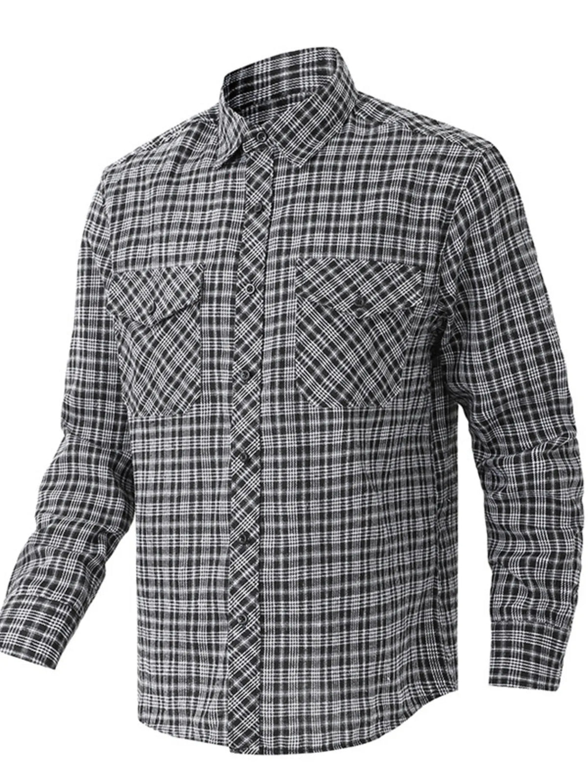 Men's Casual Plaid Long Sleeve Shirt