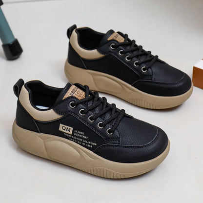 Lace Up Round Toe Platform Sneakers