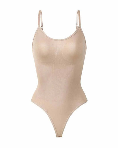 Seamless Tummy Control Round Neck Thong Tank Top Body Shaper Bodysuits