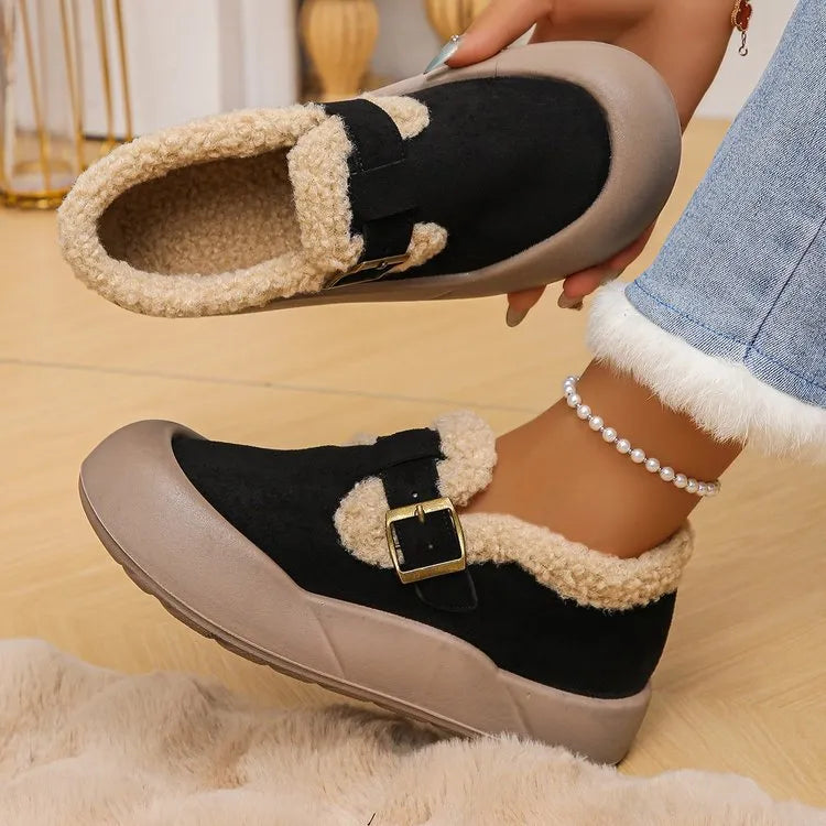 Round Toe Platform Slip-Ons