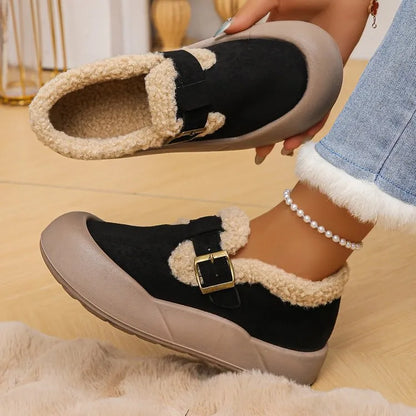 Round Toe Platform Slip-Ons