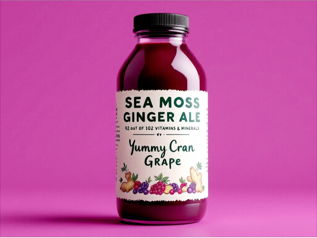 Sea Moss Ginger Ale Yummy Cran Grape (12 oz)