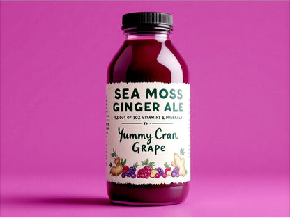 Sea Moss Ginger Ale Yummy Cran Grape (12 oz)