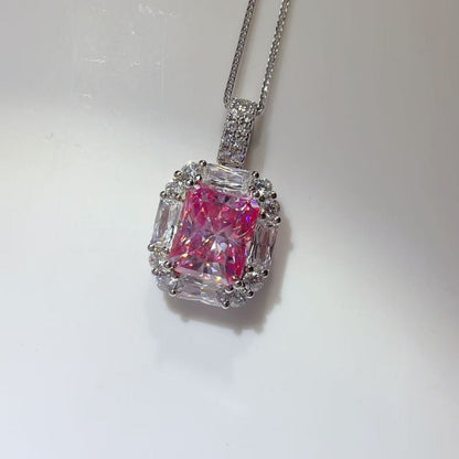 5 Carat Moissanite 925 Sterling Silver Pendant Necklace